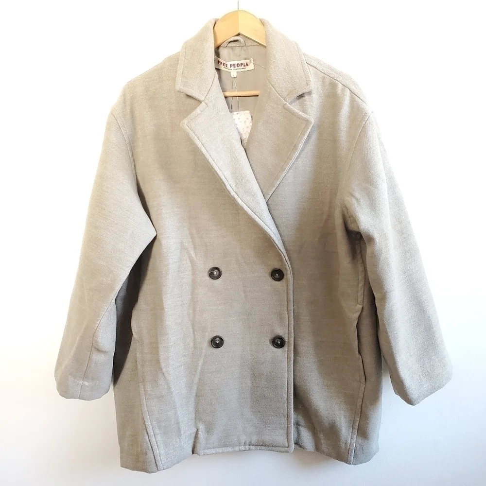 New Free People Hannah Slouchy Boyfriend Oregano Blazer Coat Jacket NWT Large